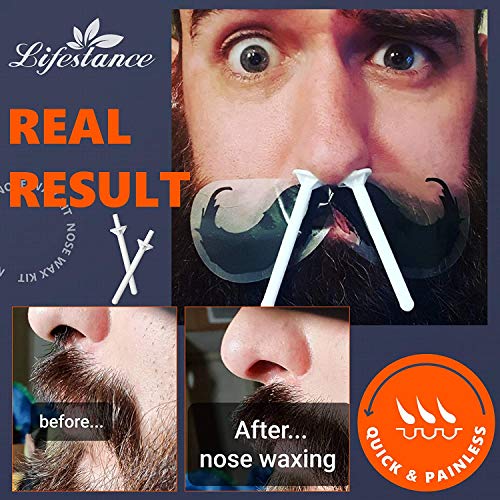 Lifestance Kit de Cera Nasal para Hombres -Kit Depilación Nariz con 80g Cera de Nariz-Kits de Depilación con Cera-Nose Waxing kit-Segura, Rápida, Indolora Nose Hair Removal Wax Kit(15-20 veces de uso)