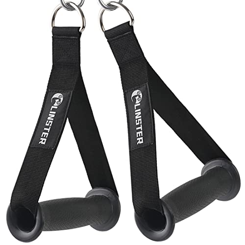 LINSTER 2PCS Mango de Resistencia para Ejercicios, Agarres Poleas Gym Nylon Cuerda Tríceps Manija Empuñadura de Silicona para Bandas de Resistencia, Poleas Gimnasio, Maquina Gimnasio