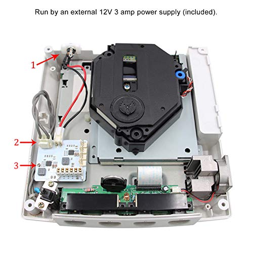 linxiaojix Fuente de Alimentación 12 V Kit de Reemplazo, Material ABS máquina de Juego Alimentación Reemplazo de la Fuente para máquina de Juego Sega Dreamcast