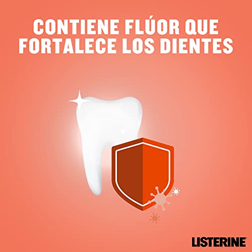 Listerine Enjuague Bucal Sin Alcohol para Niños, Smart Rinse, Sabor Frutos Rojos, Protección Anti Caries, Con Flúor, 500 ml