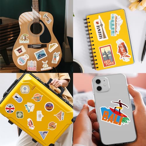 Lithyc 100 Piezas Pegatinas para Maletas - Pegatinas para Maletas de Viaje - Las Stickers Aesthetic Se Pueden Utilizar para Decorar ArtíCulos como Equipaje y Ordenadores PortáTiles