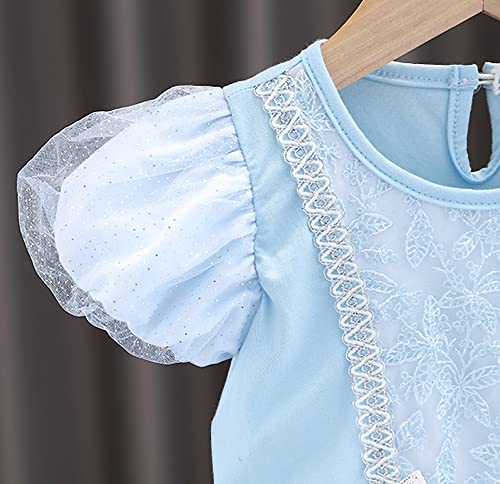 Lito Angels Disfraz Bailarina de Ballet Princesa Cenicienta para Niñas, Vestido Maillot de Danza Baile con Falda Tutu, Talla 3 a 4 Años, Azul