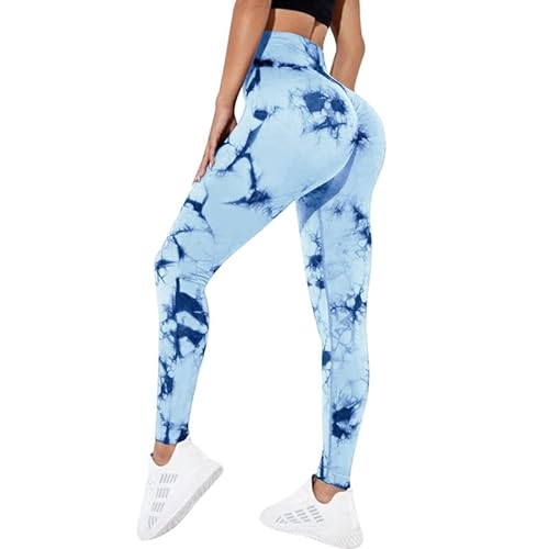 Litthing Leggins Deportivos Mujer Push Up Tie Dye Pantalon Chandal sin Costuras Opaco Scrunch Butt Leggings Deportes para Gym Yoga Fitness Correr