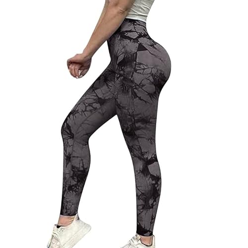 Litthing Leggins Deportivos Mujer Push Up Tie Dye Pantalon Chandal sin Costuras Opaco Scrunch Butt Leggings Deportes para Gym Yoga Fitness Correr