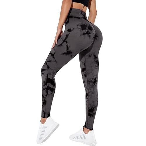 Litthing Leggins Deportivos Mujer Push Up Tie Dye Pantalon Chandal sin Costuras Opaco Scrunch Butt Leggings Deportes para Gym Yoga Fitness Correr