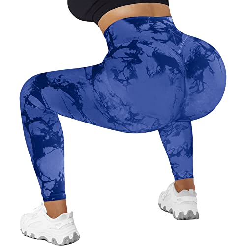 Litthing Tie Dye Gym Leggins Deporte Mujer Yoga Leggings Push Up Suaves Elásticos Tie Dye Mujer Anticeluliticos Sin Costuras Opaco Scrunch Butt Pantalones Yoga Running