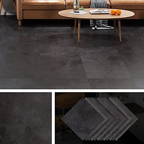 Livelynine 32 Losetas Suelo Vinilo Autoadhesivo Baño Losetas Vinilo para Suelo 30x30cm Suelo Vinilico Adhesivo Resistente Baldosas Adhesivas Suelo Cocina Vinilo Suelo Autoadhesivo Gris Oscuro