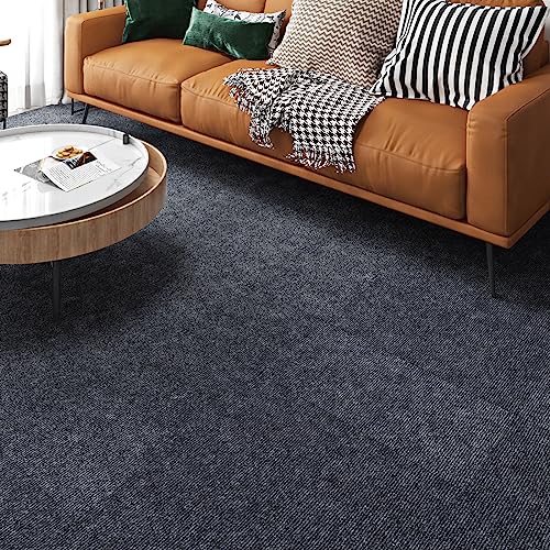 Livelynine Cuadrada Moqueta para el Suelo Gris Oscuro 32 Baldosas de Moqueta Autoadhesivas 30x30 Lavable Baldosas de Moqueta para Oficina Casa Comercio Antideslizante Losetas de Alfombra Salon Comedor