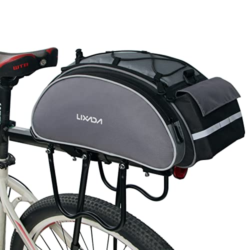 Lixada Bolsa Trasera para Bicicleta Multifuncional Bolsa de Asiento Trasero Bolsa de Hombro para Ciclismo al Aire Libre (Gris(13L))