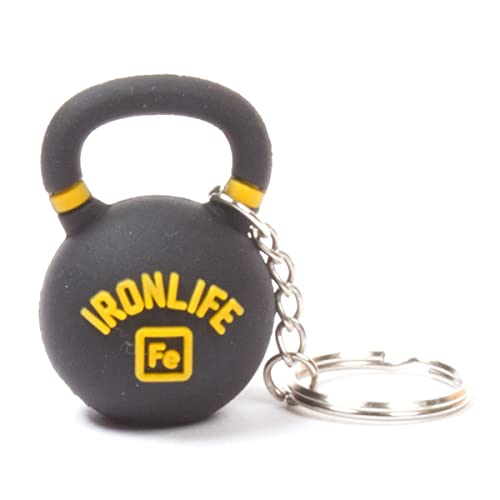 Llavero de Kettlebell, llavero de cadena divertida de regalo de gimnasio para hombres con mancuernas, dijes de pesas rusas para llaveros, Negro, Talla única