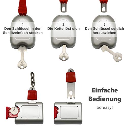 Llavero para Carros de la Compra - Llave y Moneda Extraíbles de Acero Inoxidable para Liberar el Carrito de Supermercado (2 Sets)