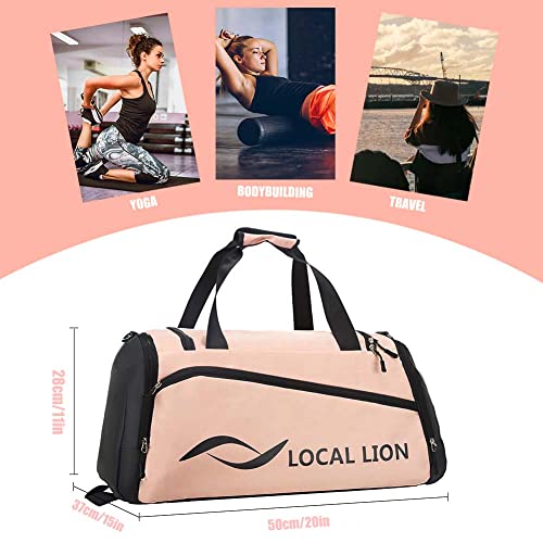 LOCAL LION Bolso de Gimnasio Multifuncional para Hombre y Mujer, con Compartimento Separado para Zapatos, Bolsa de Viaje para Gimnasio, Fitness, Deportes, Nadar, etc