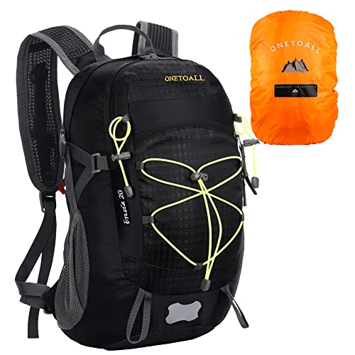 LOCAL LION Mochilas de Montaña 20L Ligera con Cubierta Impermeable, Mochila Senderismo Viajes Trekking Macutos de Acampada Marcha al Aire Libre