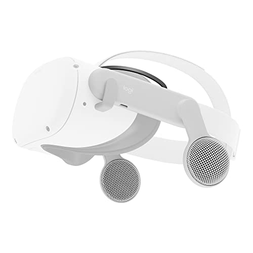 Logitech Chorus VR Off-Ear Headset para Meta Quest 2, diseñado para Juegos y VR Fitness, Ligero, Audio inmersivo al Aire Libre, Giro para silenciar, Paso USB-C - Blanco