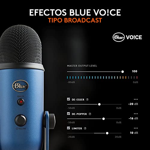 Logitech for Creators Blue Yeti Micrófono Condensador USB para Grabación, Streaming, Gaming, Podcasting, Azul