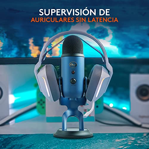 Logitech for Creators Blue Yeti Micrófono Condensador USB para Grabación, Streaming, Gaming, Podcasting, Azul