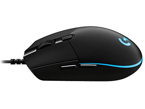 Logitech G PRO Ratón Gaming con Cable, Captor HERO 25K, 25,600 DPI, RGB, Peso Ultra Reducido, 6 Botones Programables, Memoria Integrada, PC/Mac - Negro