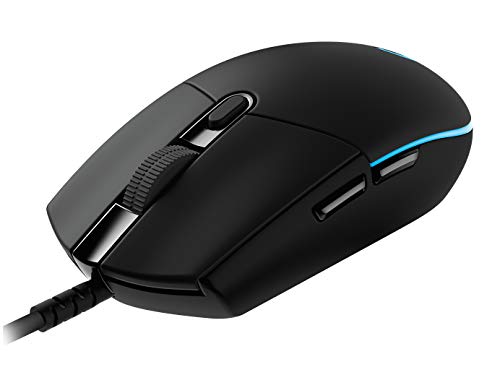 Logitech G PRO Ratón Gaming con Cable, Captor HERO 25K, 25,600 DPI, RGB, Peso Ultra Reducido, 6 Botones Programables, Memoria Integrada, PC/Mac - Negro