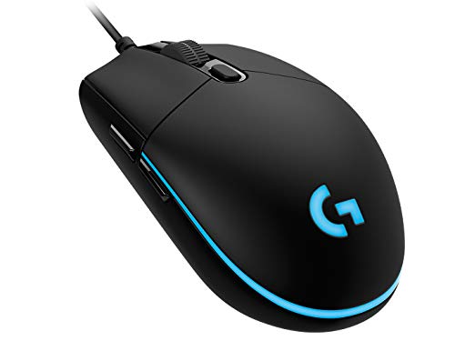 Logitech G PRO Ratón Gaming con Cable, Captor HERO 25K, 25,600 DPI, RGB, Peso Ultra Reducido, 6 Botones Programables, Memoria Integrada, PC/Mac - Negro