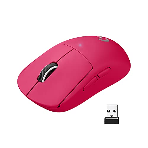 Logitech G PRO X SUPERLIGHT Ratón Gaming Inalámbrico, Captor HERO 25K, 25,600 DPI, Ultraligero con 63g, Peso Reducido, 5 Botones Programables, Batería Larga Duración, PC/Mac - Magenta