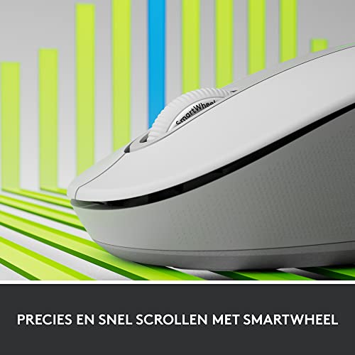 Logitech Signature M650 for Business, Ratón inalámbrico, Para manos pequeñas/medianas, Logi Bolt, Bluetooth, SmartWheel - Blanco