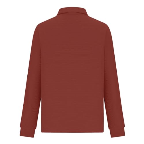 LOIJMK Cómoda y suelta sudadera de patchwork de color sólido con cuello alto y cremallera para mujer Tienda online Mujer, rojo, M