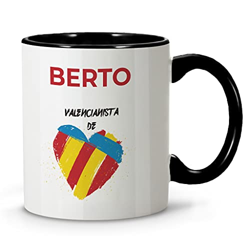 LolaPix Taza Valencia. Tazas Personalizadas con Nombre. Taza Desayuno fútbol. Taza de cerámica 330ml. Varios diseños.