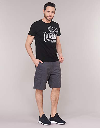 Lonsdale Langsett - Camiseta de manga corta para hombre, color negro, talla S