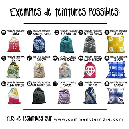 Lote de 3 bolsas de tinte textil, azul, rojo y amarillo, tintes universales, tie dye, batik, shibori