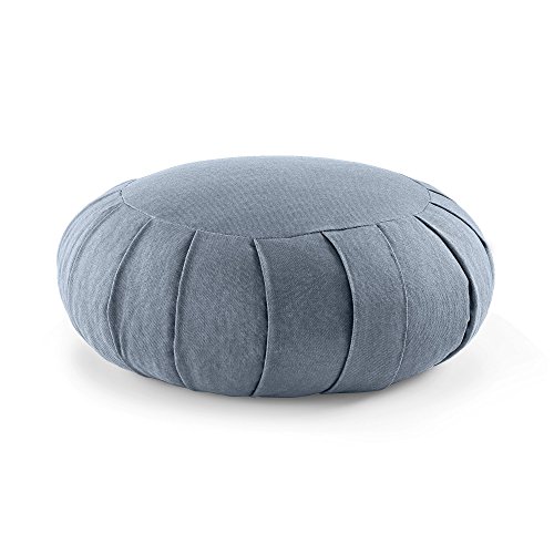 Lotuscrafts Cojin Zafu Meditación Yoga Zen - Altura 15 cm - Relleno de Espelta - Cubierta en Algodon - Cojin Yoga Zafu - Cojin Suelo Redondo - Meditation Cushion - Certificado GOTS