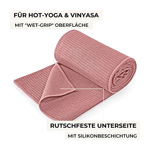 Lotuscrafts Toalla Yoga Antideslizante Grip - Antideslizante y de Secado Rápido - Manta Yoga Antideslizante - Toalla Microfibra Deporte - Toalla de Yoga para Hot Yoga [183 x 61 cm]