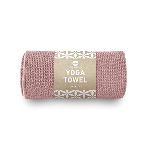 Lotuscrafts Toalla Yoga Antideslizante Grip - Antideslizante y de Secado Rápido - Manta Yoga Antideslizante - Toalla Microfibra Deporte - Toalla de Yoga para Hot Yoga [183 x 61 cm]