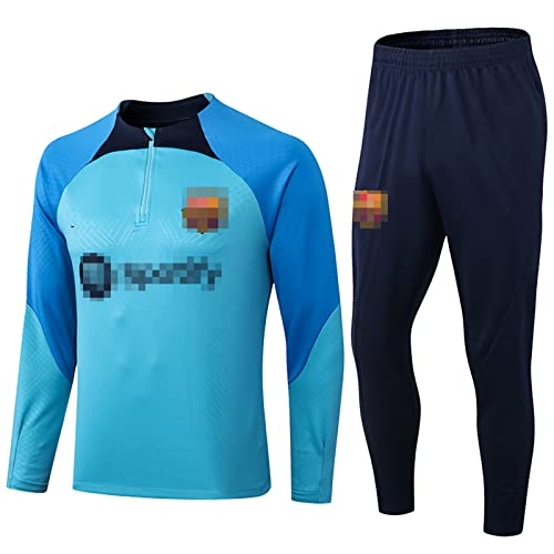 LOXCZI 2022-23 Regalo Camiseta España chándal fútbol, Ropa Deportiva de Manga Larga para Hombre Chaqueta Entrenamiento y Pantalones de chándal Fitness Entrenamiento Deportivo Traje de Jogging,G,M