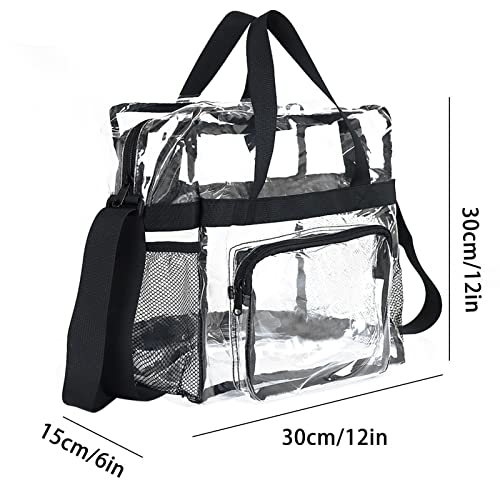 LOXE asas transparentes - Bolso Transparente GranCon Bandolera | Ver a través la bolsa asas con el bolso hombro las mujeres para el gimnasio, el trabajo, los juegos deportivos