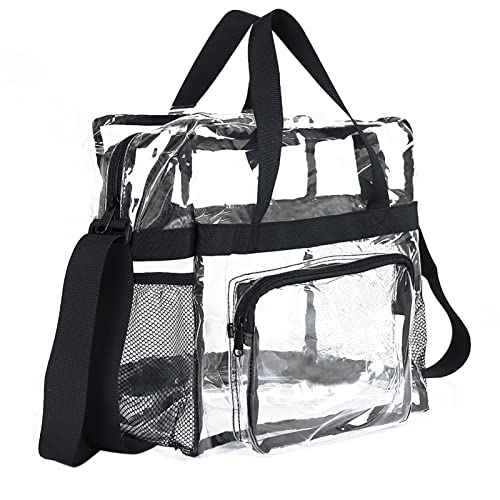 LOXE asas transparentes - Bolso Transparente GranCon Bandolera | Ver a través la bolsa asas con el bolso hombro las mujeres para el gimnasio, el trabajo, los juegos deportivos