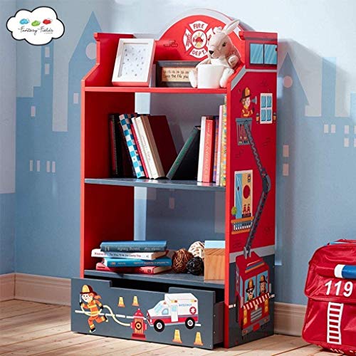 LRX Estantería Librerías Infantil Infantil estantería de Almacenamiento en Rack Juguete Suministros Dormitorio del bebé del Bombero de gabinete en Rack Madre Limpia del Kid