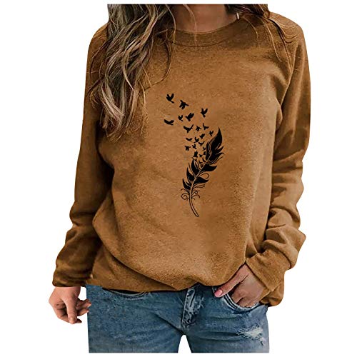 Luadnysin Sudadera Mujer, Suéter Navideñas Sin Capucha Sudaderas Blusas Cómodo Abrigo Fitness Tallas Grandes Ropa Chaquetas Sweatshirt Sudadera Pullover Shirts