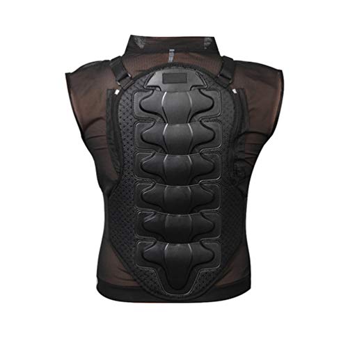 LucaSng Chaleco de protección para moto, ciclismo, protección para motocross, chaqueta protectora con protector de espalda, equipo de protección para el pecho, para hombre y mujer (negro, L)