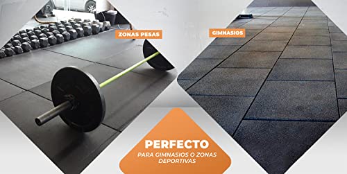 Lucatex - Loseta caucho reciclado maciza 30x30cm verde 10unds (1m2) | suelo de caucho reciclado gimnasio | loseta caucho profesional | loseta caucho 20mm