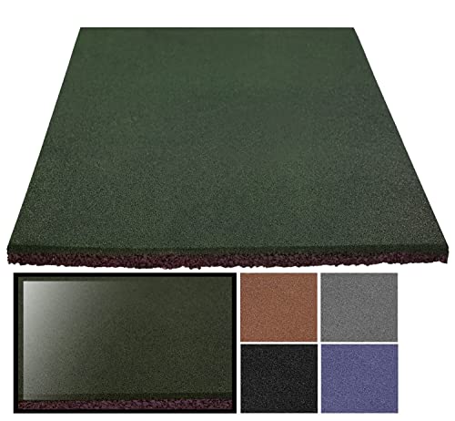 Lucatex - Loseta caucho reciclado maciza 30x30cm verde 10unds (1m2) | suelo de caucho reciclado gimnasio | loseta caucho profesional | loseta caucho 20mm