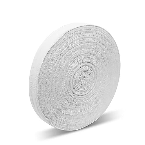 LucyStudio Cinta de Sarga de Patrón Blanco 50mm 50m Cintas al Sesgo de Algodón Cintas Bies de Espiga Cinta de Costura Correas Anchas de Algodón para Coser Tejer Manualidades de Bricolaje Costura