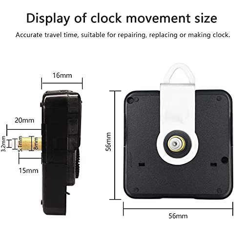 LURICO 6PCS Mecanismo Reloj de Pared, Mecanismo Maquinaria de DIY Reloj, Movimiento Reloj Cuarzo Bricolaje, Reloj Reemplazo de Piezas con 7 Diferentes Pares de Manecillas