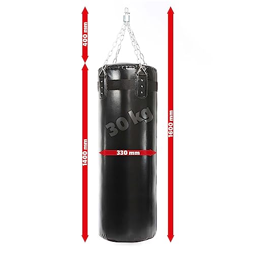 LUXTRI Saco de Boxeo 140 cm 30 kg con Relleno Saco de Arena con Cadena para Entrenamiento