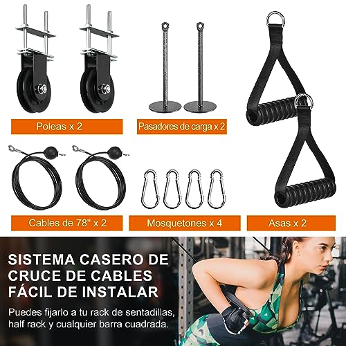 Lyndwin 2 cavi per il Fitness per cavi Power Cage, Torre di trazione, accessori per dispositivi di Allenamento per casa, Squat Rack, Allenamento