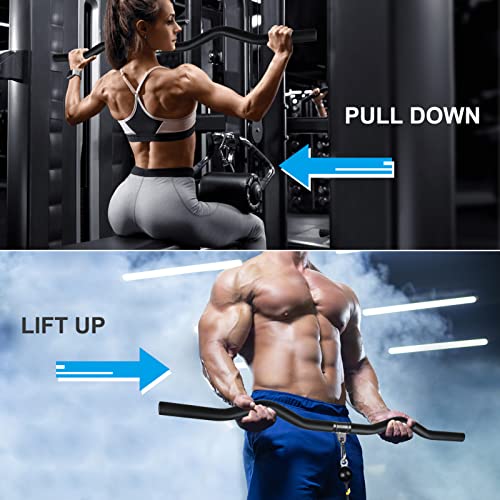 Lyndwin Barra Poleas Gym, Barra Poleas Gimnasio en Casa para Lat Pulldown Máquinas Barra Espalda Polea con Mosquetón Barra Dorsal Polea Entrenamiento de los Hombros, Espalda, Tríceps (94cm Giratorio)