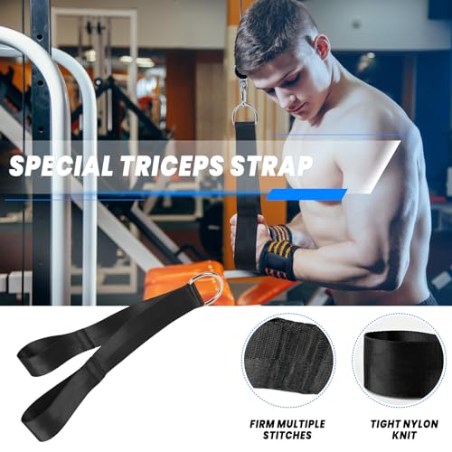 Lyndwin Poleas Gimnasio para Casa, DIY Polea Gimnasio Fitness Máquina Musculacion Gym Cable Kit Sistema en Casa, Tríceps Biceps Ejercicio Workout Accesorios (Agarres+Barra Recta+Correa Tríceps)