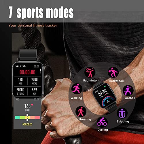 LYQOQYL Reloj Inteligente Hombre, Smartwatch Hombre 2 Correas,Pulsera Actividad Presión Arterial Ritmo Cardíaco Oxígeno Sanguíneo, Regalo Mujer Hombre Android iOS