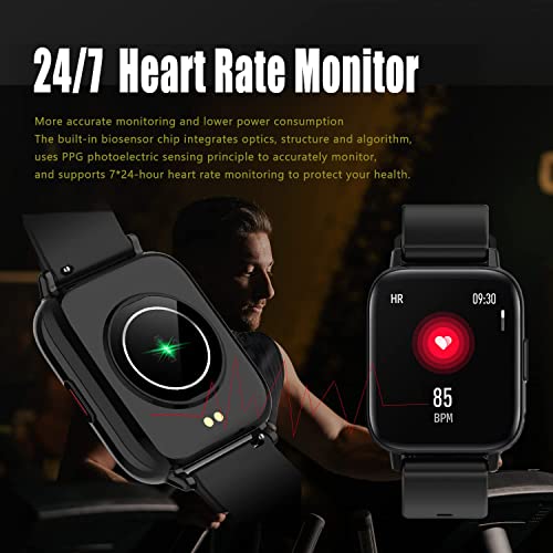 LYQOQYL Reloj Inteligente Hombre, Smartwatch Hombre 2 Correas,Pulsera Actividad Presión Arterial Ritmo Cardíaco Oxígeno Sanguíneo, Regalo Mujer Hombre Android iOS