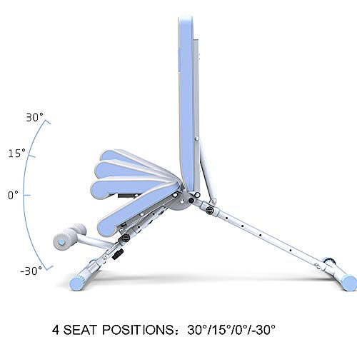 M-TOP Banco de Musculacion Plegable Inclinable Banco de Pesas Ajustable Multifunción para Gimnasio en Casa, Máx. 600Kg,Blanco