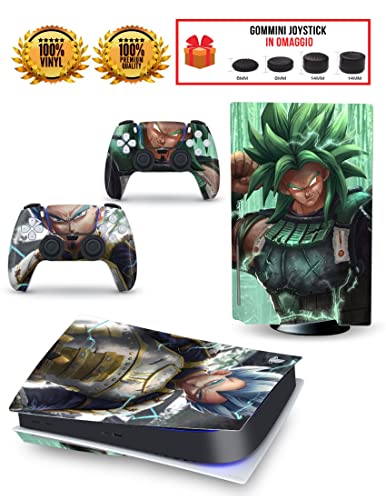 MaD Vision® Set de Skins para PS5: Dragon Ball Super Versión Standard/Disc + 5 Pares de Aiming Rings | Película de Vinilo 100% Adhesiva, Resistente a Arañazos y Compatible con Playstation 5